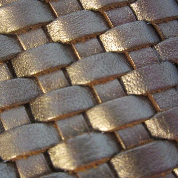 NEW Ann Taylor Women S Metallic Gold Woven Leather Wide Belt Ring Buckle main image 10
